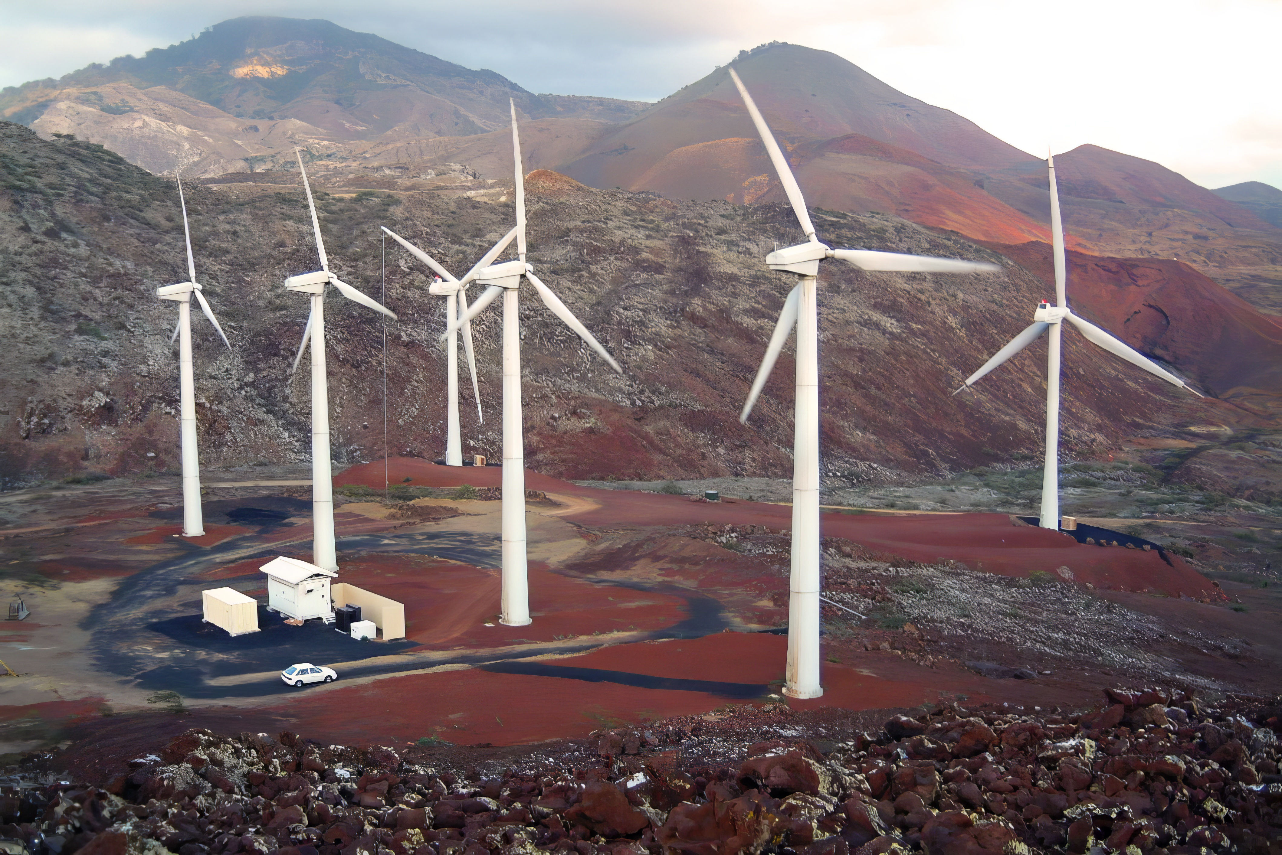 Wind turbine microgrid system on Ascension island