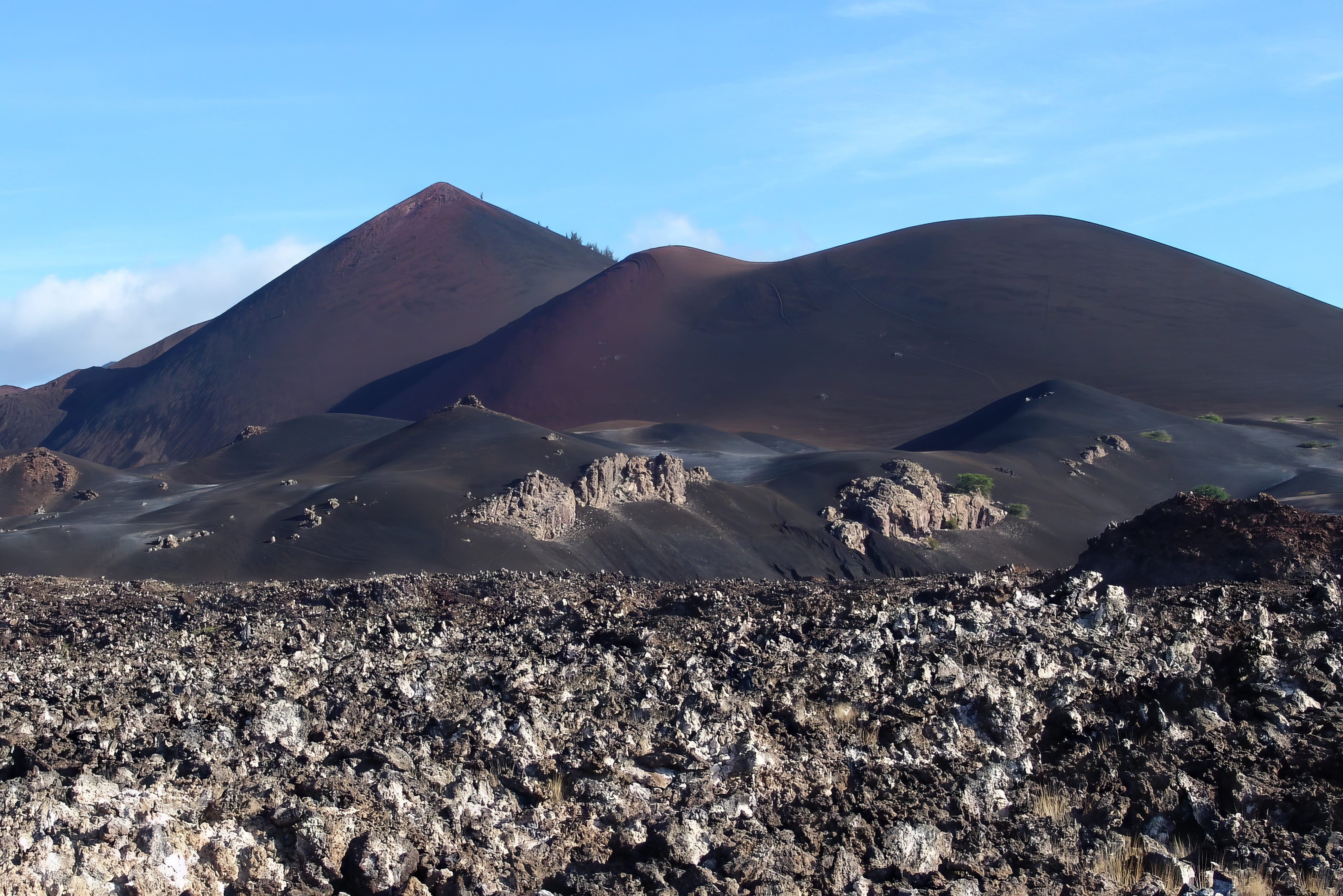 Sisters Peak on Ascension Island and the volcanic landscape around