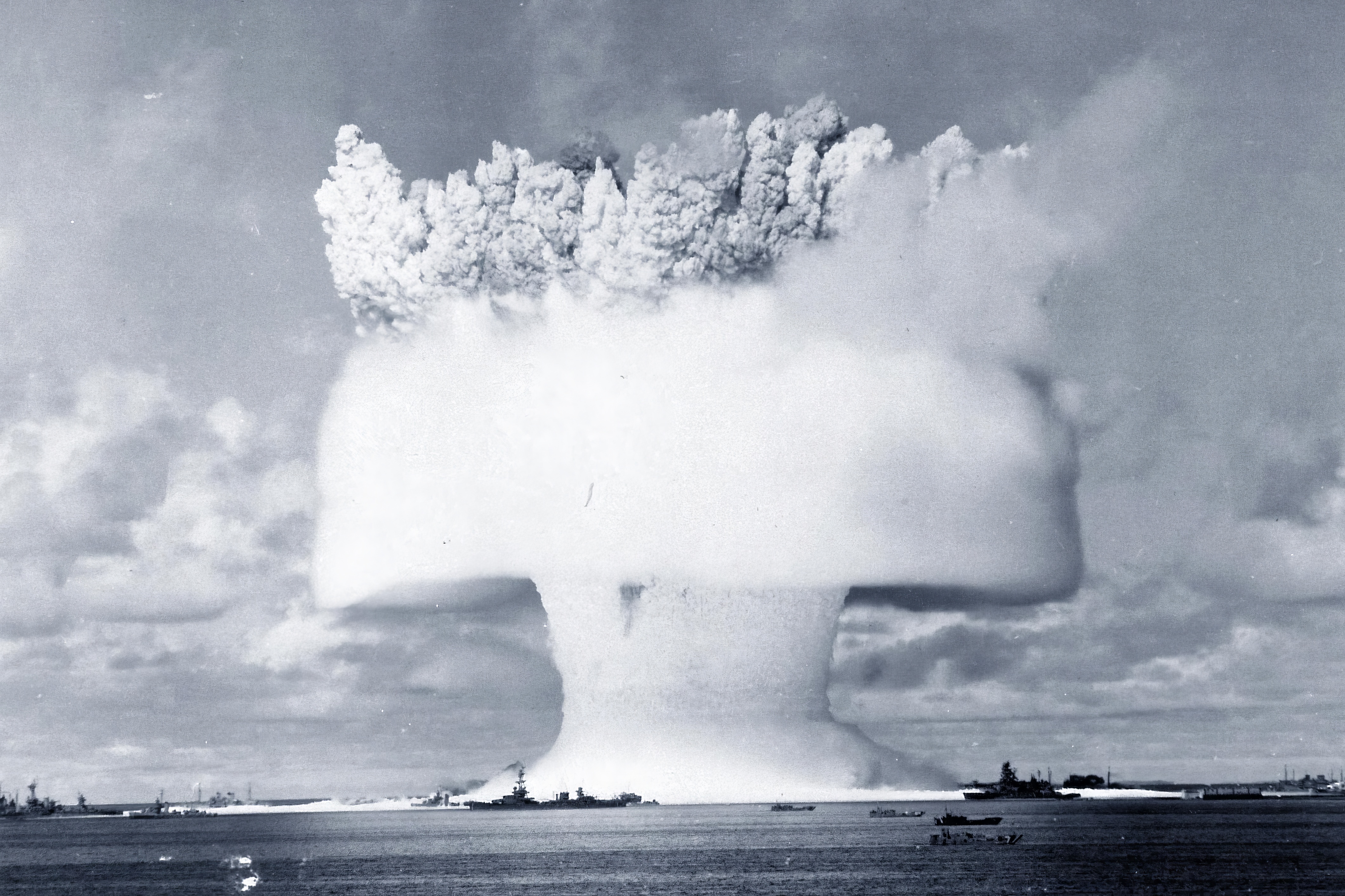 View of Atomic bomb blast as part of Operation Crossroads in Bikini Atoll