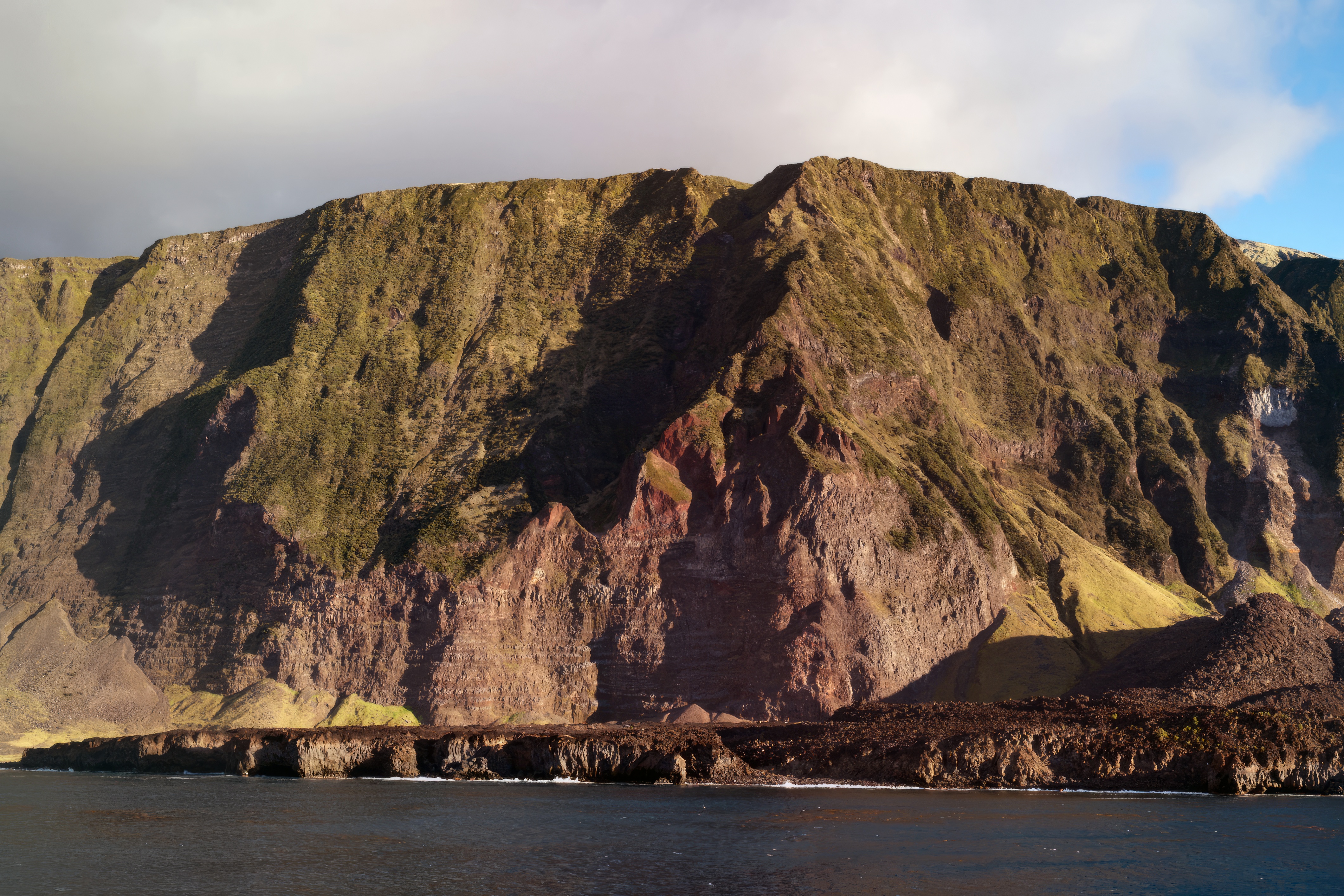 A view of the island of Tristan Da Cunha in the afternoon sunlight in 2012